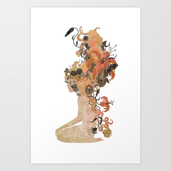 Freya's Hair (Gold) Art Print