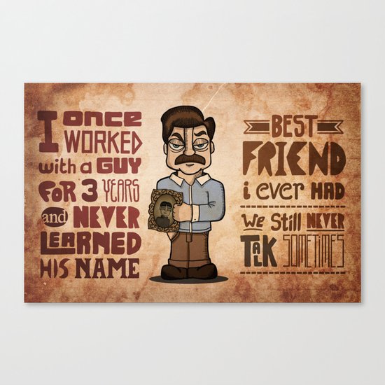 Ron Swanson 3 Canvas Print