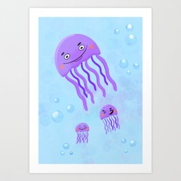 funny jellyfish  Art Print