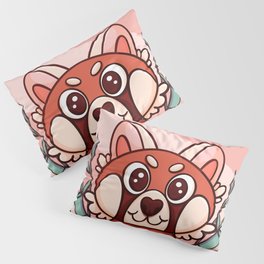 Cute Cartoon Red Panda Turning Red Pillow Sham