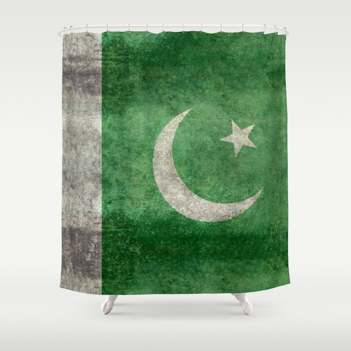 Pakistani flag grungy style Shower Curtain