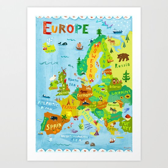 Map of Europe Art Print