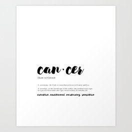 Cancer - Zodiac Definitions Art Print