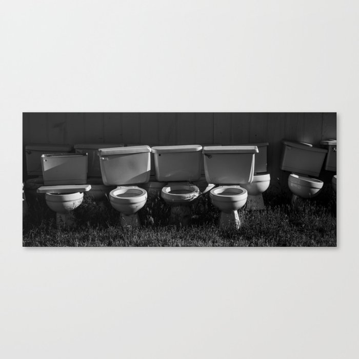 Bathroom Art: Toilets in Black and White Canvas Print