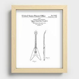 Gibson Flying V Guitar Patent Recessed Framed Print
