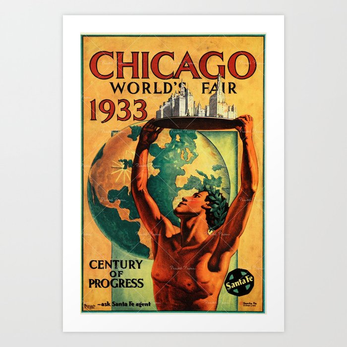 Chicago World's Fair 1933 Vintage Poster Art Print