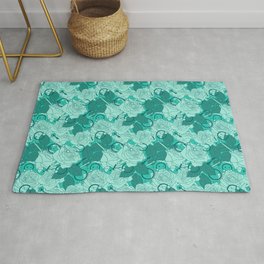 Seafoam Needles and Roses Rug