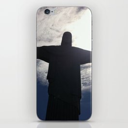 Brazil Photography - Christ The Redeemer Under The Cloudy Sky iPhone Skin