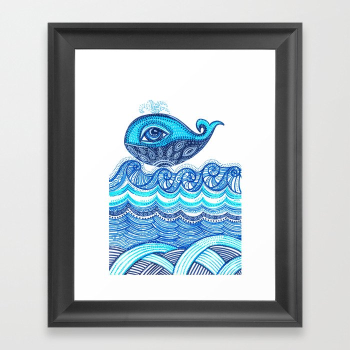Whale - ocean  Framed Art Print