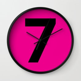 Number 7 (Black & Magenta) Wall Clock