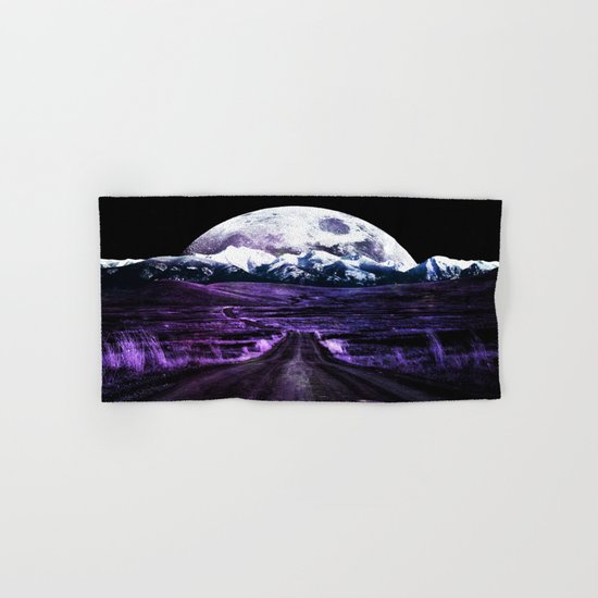 Highway to Eternity (moon mountain) violet Hand & Bath Towel