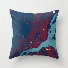 Brazzaville City Map of Republic of the Congo - Hope Throw Pillow