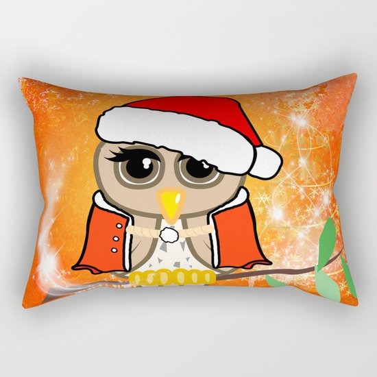 Funny christmas owl Rectangular Pillow
