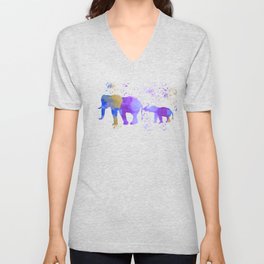 Elephants V Neck T Shirt