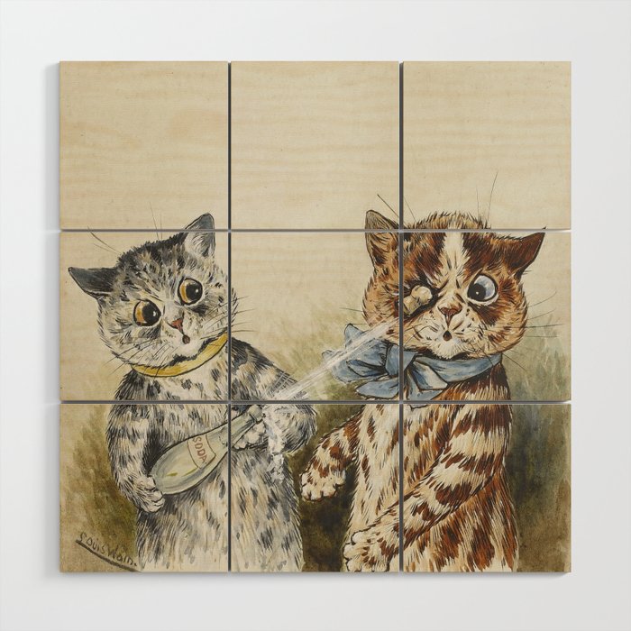 Pop! Eccentric Cats of Louis Wain Art Prints Wood Wall Art