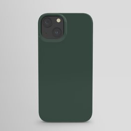 Dark Gray Solid Color Pairs Pantone Pineneedle 19-5920 TCX Shades of Blue-green Hues iPhone Case