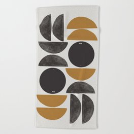 Geometry Shape Mid Century Organic Art Print Beach Towel