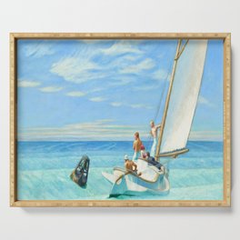 Edward Hopper Ground Swell 1939 Painting | Sailing Boats Sails Serving Tray
