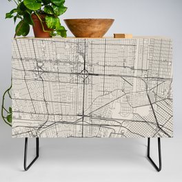 USA, Metairie City Map Credenza