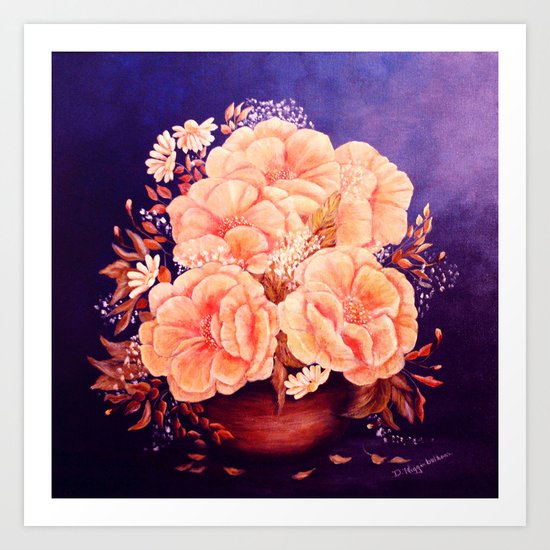 Peonies painting Art Print