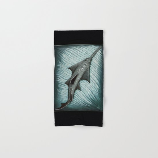 "Sawfish" by Amber Marine ~ Acrylic Painting, (c) 2015 Hand & Bath Towel
