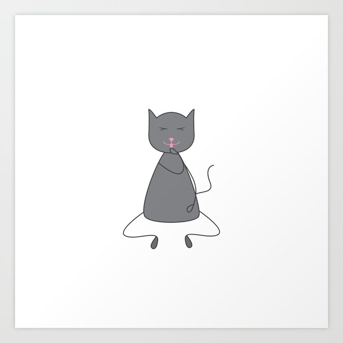 Cute grey colored cat Art Print
