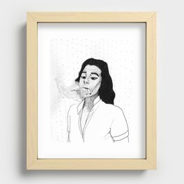 smoking girl Recessed Framed Print