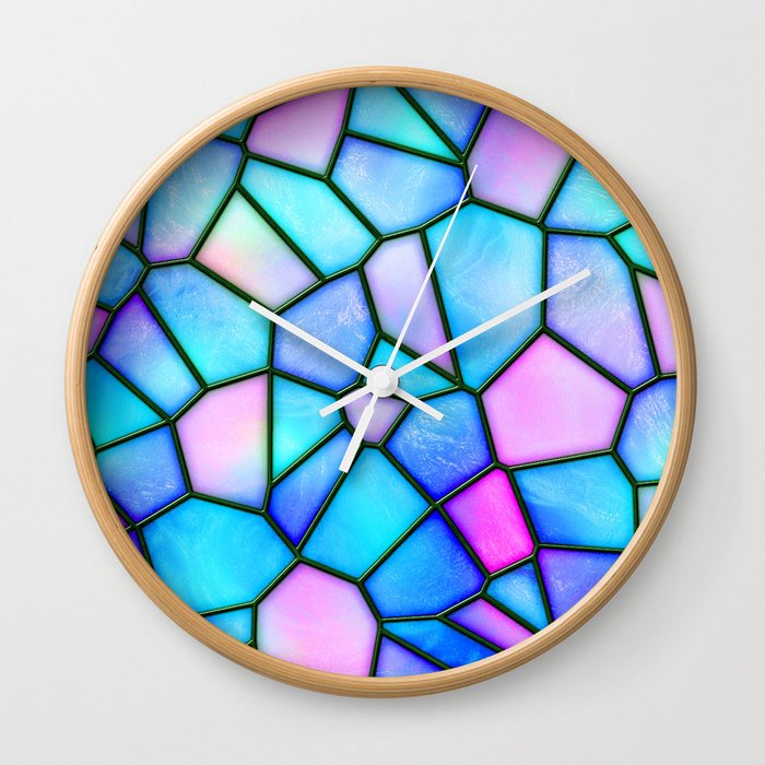 pastel stained glass Wall Clock