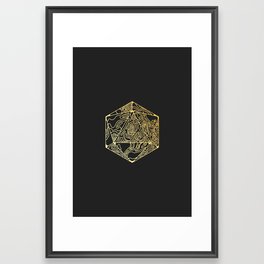 Gold Icosahedron Framed Art Print