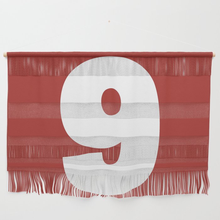 9 (White & Maroon Number) Wall Hanging