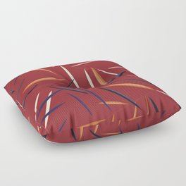 Leaves in a red background Floor Pillow