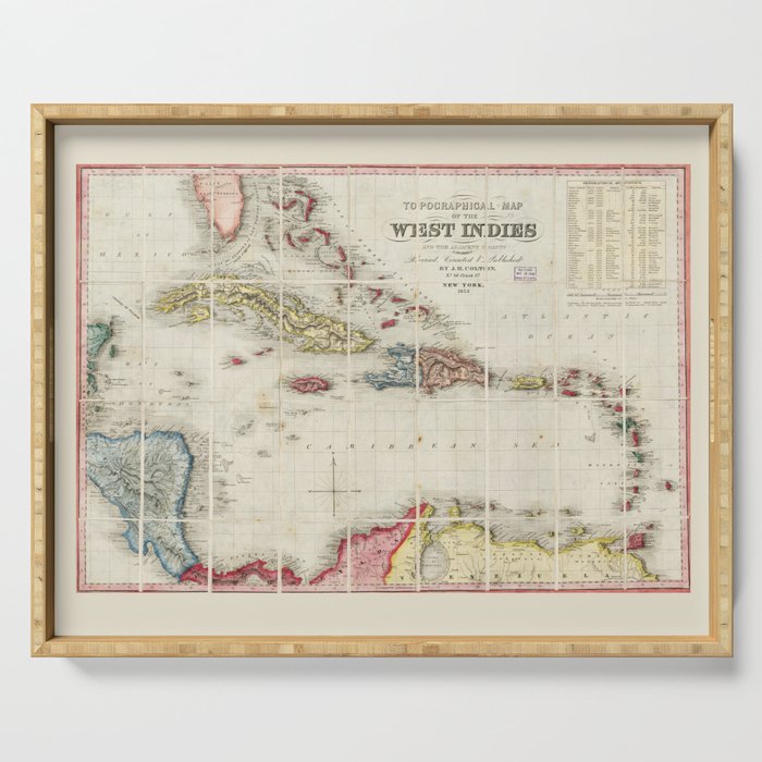 West Indies Map (1853) Serving Tray