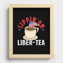 Sippin On Liber Tea Funny Recessed Framed Print