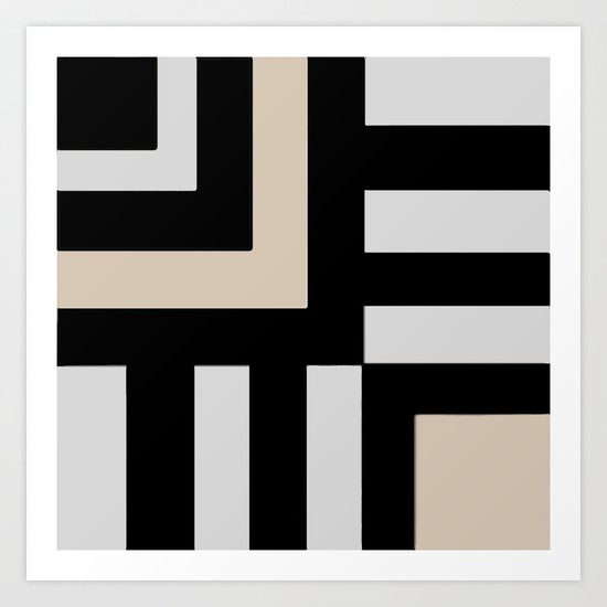 Black and Tan and Gray Art Print