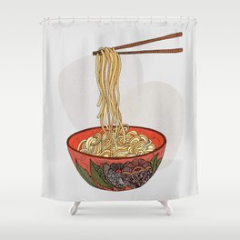 Eat Noodles Shower Curtain