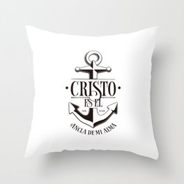 Cristo es el ancla de mi alma Throw Pillow