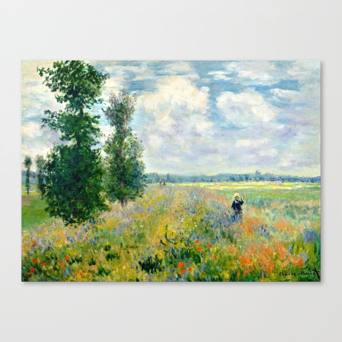 Claude Monet "Poppy Field, Argenteuil" Canvas Print