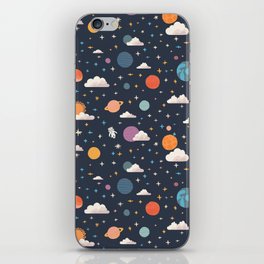 Cosmic Wonderland - planets and clouds iPhone Skin