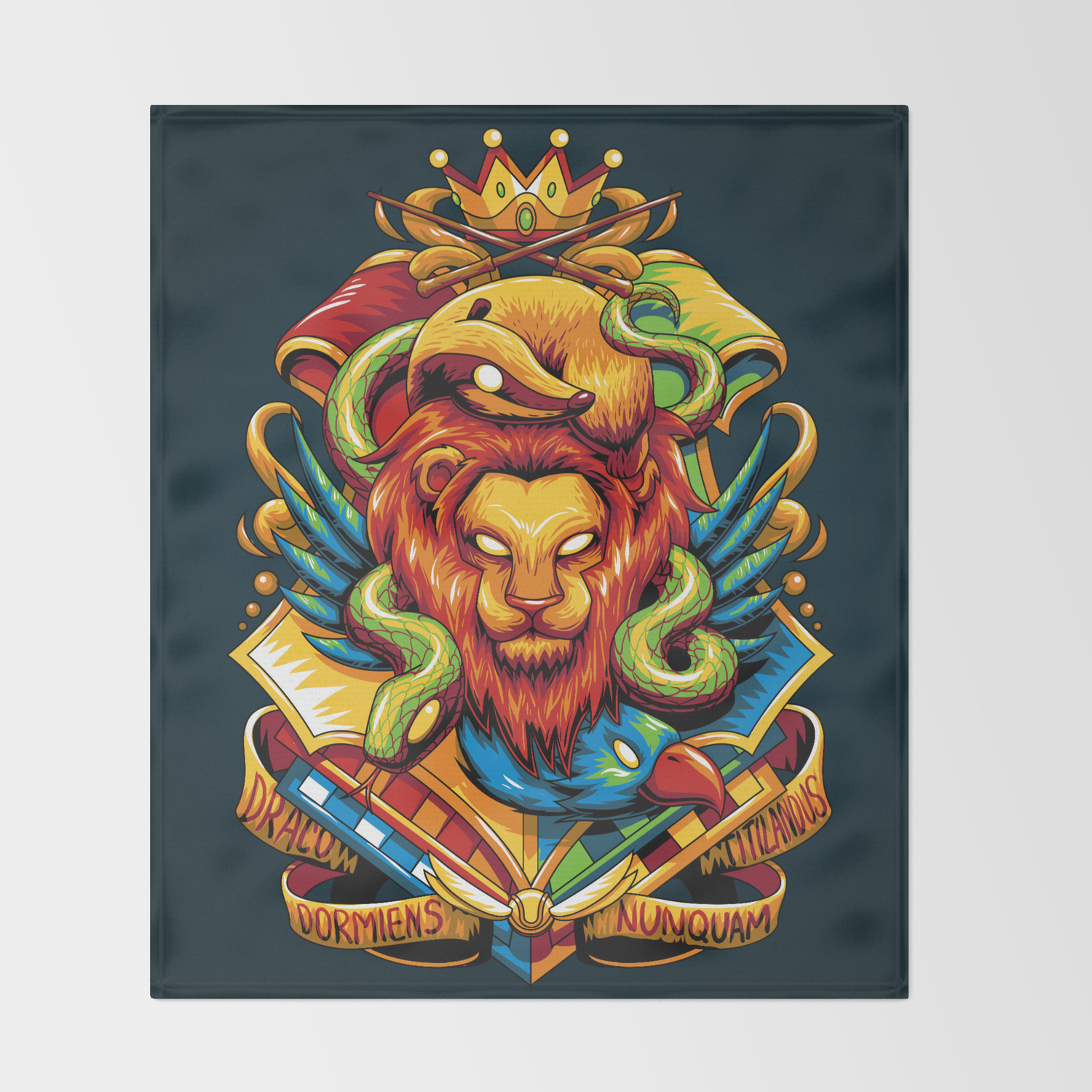 Harry Potter Hogwarts Houses Throw Blanket By Anggatantama Society6