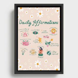 Daily Affirmations For Women Framed Canvas