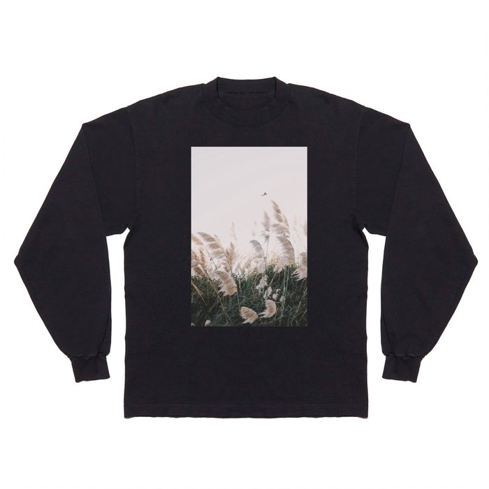 Pampas reeds grass beach Long Sleeve T Shirt