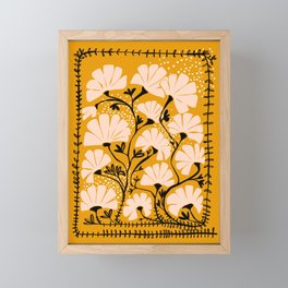 Ever blooming good vibes mustard yellow Framed Mini Art Print
