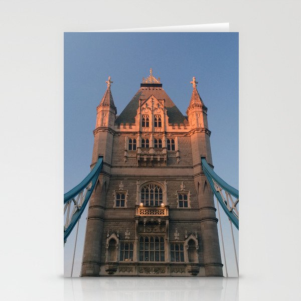 Great Britain Photography - Sunset Shining On The Tower Bridge In London Stationery Cards