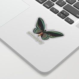 serendipity - sage green - butterfly Sticker