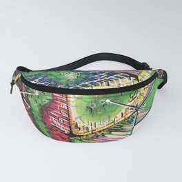 Growing pains network Fanny Pack | Acrylic, Painting, Electronic, Red, Brown, Square, Purple, Earthelement, Blue, Sacredgeometry 