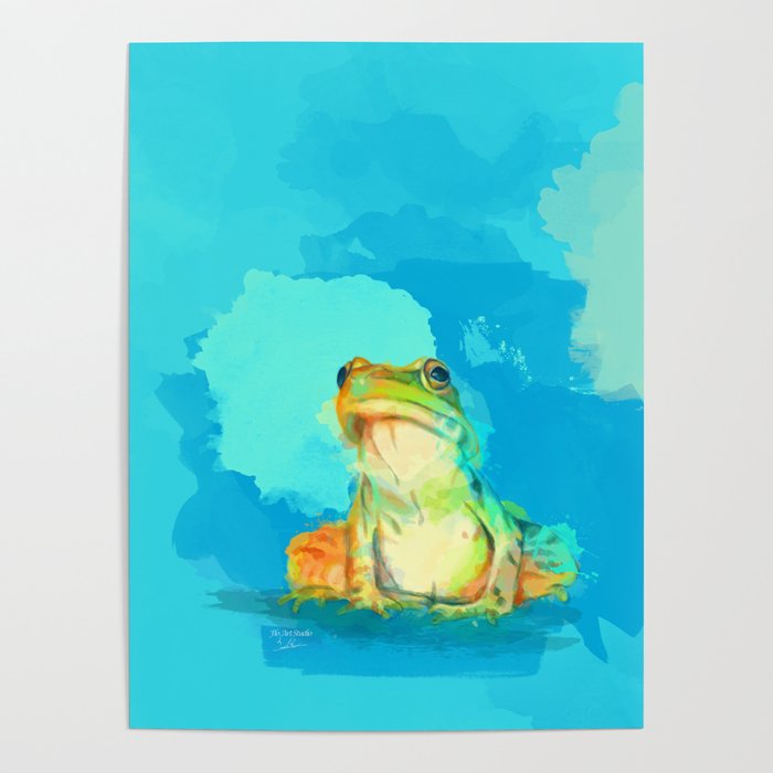 To Leap Or Not To Leap, Frog illustration Poster