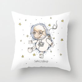 space sheep Throw Pillow