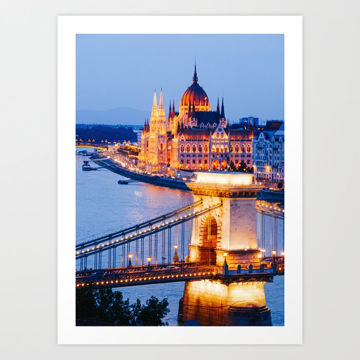 Budapest Szechenyi Chain Bridge Fine Art Print Art Print