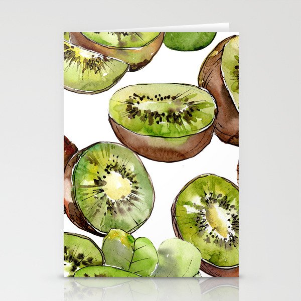 Watercolor Exotic Fruit Pattern 02 Stationery Cards