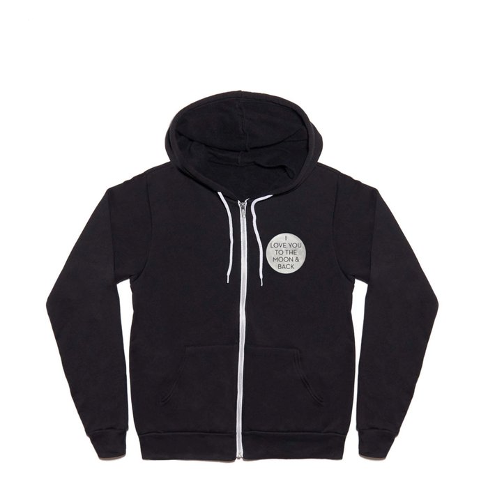Love You to the Moon and Back - Navy Blue Full Zip Hoodie
